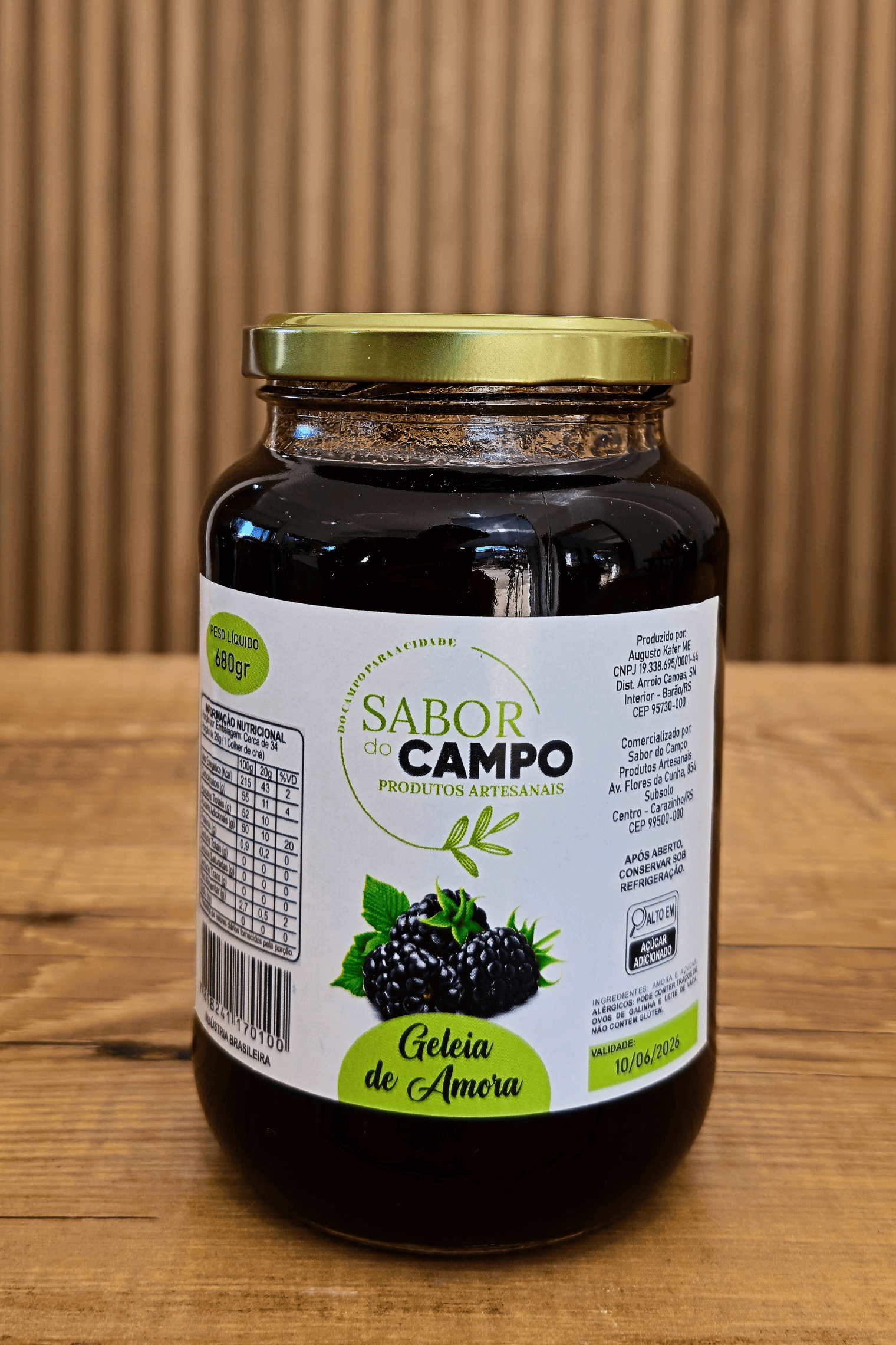 Geleia Artesanal De Amora 680g