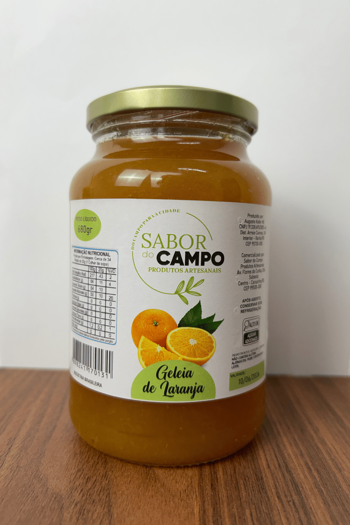 Geleia Artesanal De Laranja Sabor do Campo 680g