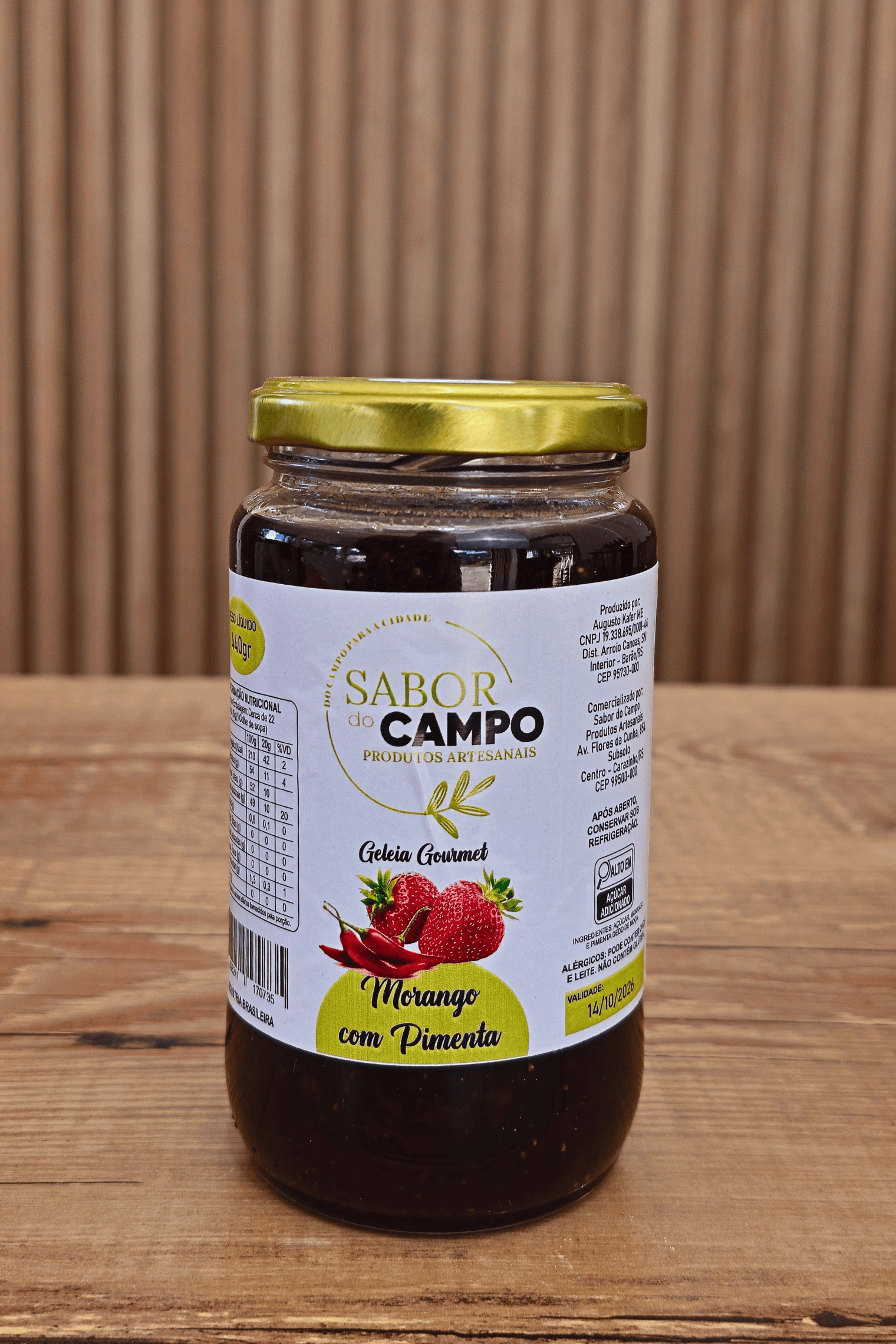 Geleia Artesanal de Morango Com Pimenta Picante 440g