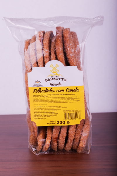 Biscoitos Folhados Artesanais Com Canela Barzotto 230g