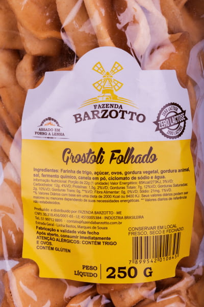 Grostolis Folhados Artesanais Barzotto 250g