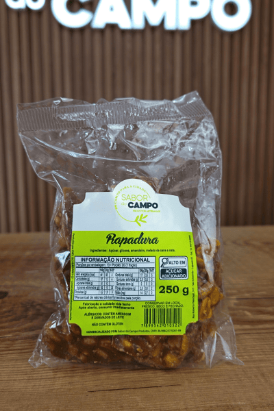 Rapadura Artesanal De Melado e Amendoim 250g