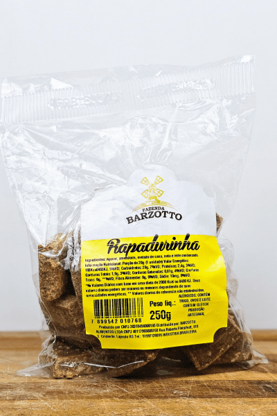 Rapadura Artesanal De Melado e Amendoim Moido Com Leite condensado e Nata Barzotto 250g 