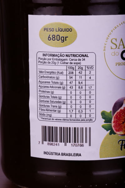 Geleia Artesanal De Figo (figada) Sabor do Campo 680g