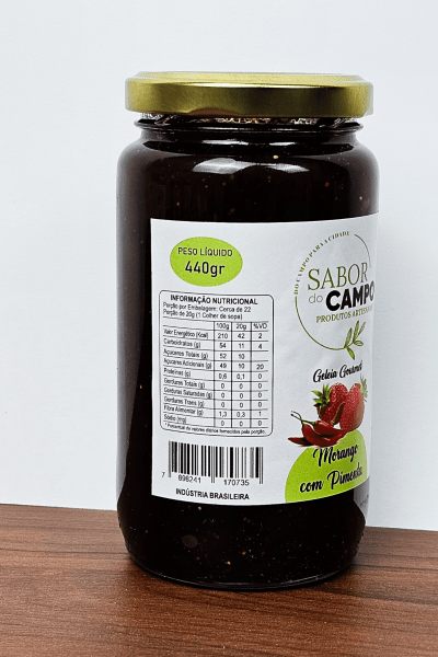 Geleia Artesanal de Morango Com Pimenta Picante Sabor do Campo 440g