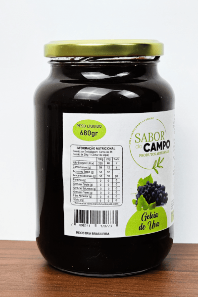 Geleia Artesanal de Uva (uvada) Sabor do Campo 680g