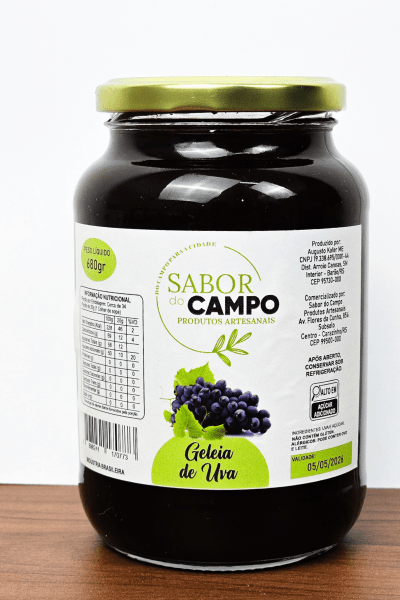 Geleia Artesanal de Uva (uvada) Sabor do Campo 680g