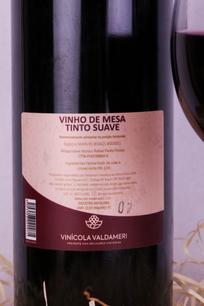 Vinho Tinto Suave Colonial Valdameri Serra Gaúcha